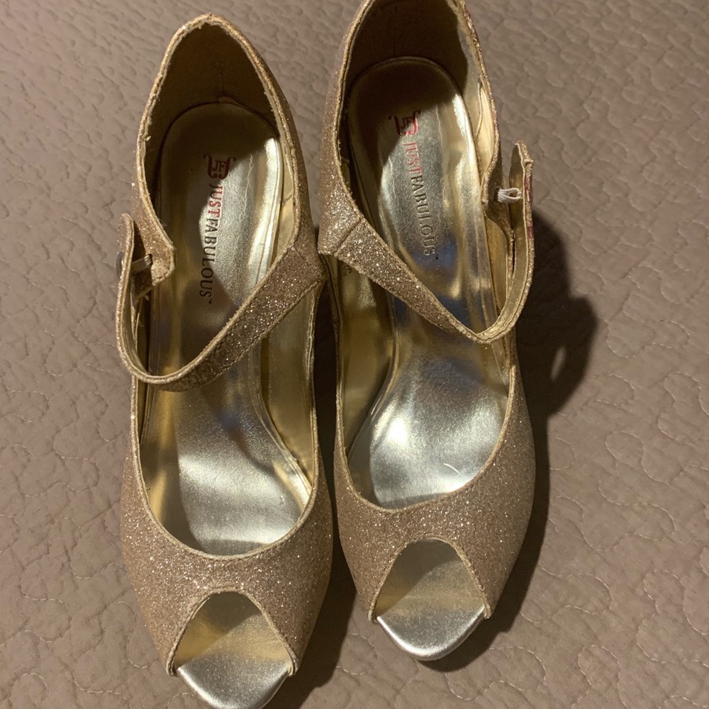 Golden Platform Heels - Picture 2 of 3